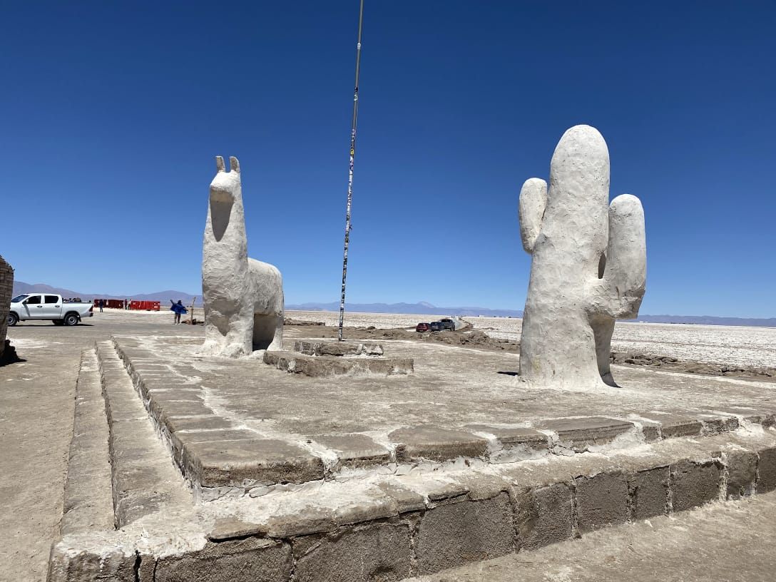 Letrero Salinas Grandes en ruta turística