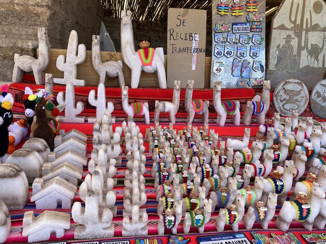 Esculturas blancas en Salinas Grandes